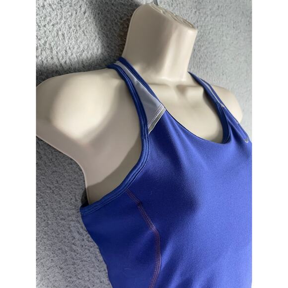 Nike Dri-FIT Racerback Tank Top Medium Blue‎ Mesh Performance Sports Shirt - Picture 5 of 11